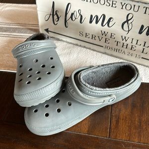 Gray size 11 crocs men or women